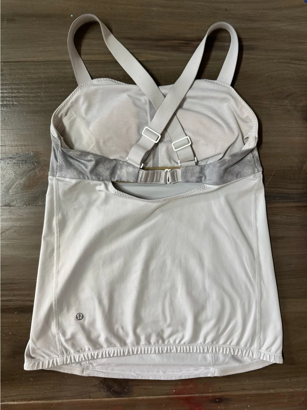 Lululemon Catch Me Tank White Blazer Fossil Women’s 6 Criss Cross Straps